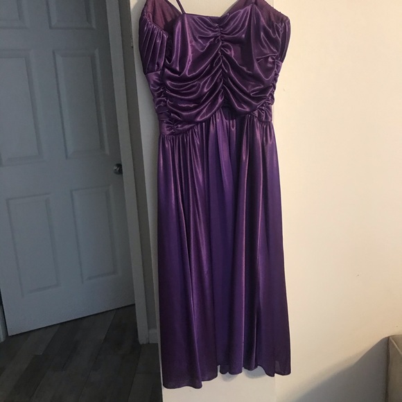 Purple Semi Formal Silk Dress - Picture 3 of 9